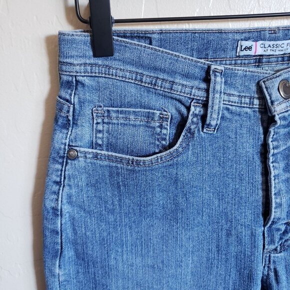 Lee Classic Fit High Rise Mom Jeans Denim Straight Leg Retro 90's Blue Womens 8 - Picture 5 of 8